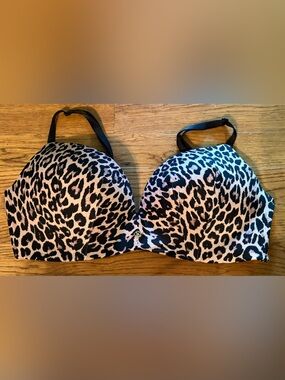 Victoria Secret Padded/No Wire Cheetah Bra, Size 38C, EUC